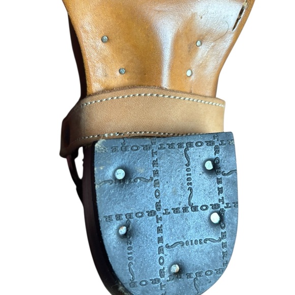 Abraham Mexican Leather Cowboy Boots Floral Embroidery Harness | Women’s 6 - Picture 8 of 14